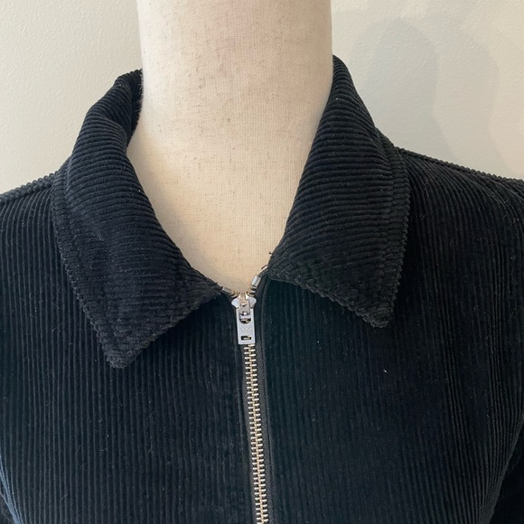 TOPSHOP Corduroy Black Zip Front Boiler Jumpsuit - Picture 2 of 16